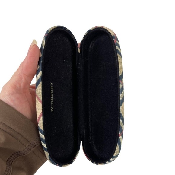 Burberry Sunglasses Eye Glasses Clam Shell Hard Case Nova Check Made in Italy - Picture 14 of 15